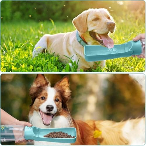 Canareen Foldable Travel Dog Water Bottle for Dog Cat Outdoor(550ml,Green) — view 5