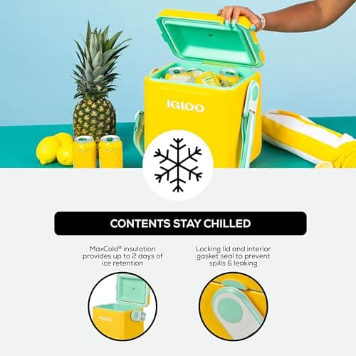 Igloo Yellow 11 Qt Tag Along Too Strapped Picnic Style Cooler — view 6