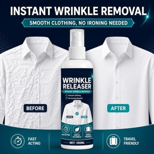 Instant Wrinkle Releaser Spray & No Iron Fabric Smoothing Spray for Clothes — view 2