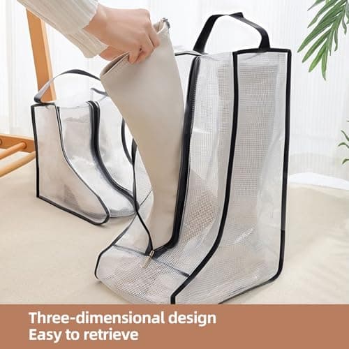 Tgsedr 2 Set Boot Storage Boot Bag Portable Boots Storage Proof Dust Shoe Storage Bag Boots Protector Bag Boot Organizer for Travel Hunting Hiking Fishing (Long + Short) — view 4