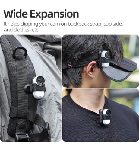 CERFFOOL 360° Rotation Backpack Holder for Insta360 GO 3S GO 3 Shoulder Strap Holder Spring Clip Anti-Shake Anti-Fall Action Camera Accessories — view 4