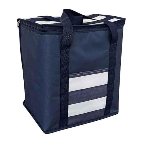 Club Cooler Bag Coastal Stripe Jumbo 28L – Insulated Thermal Picnic Bag, Large Food & Drink Cooler Tote for Beach, Camping, Travel & Shopping