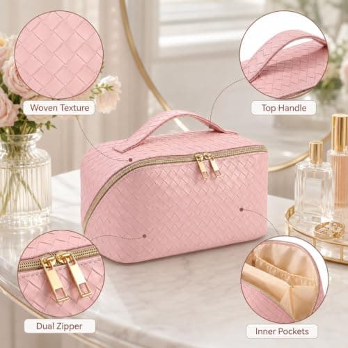 Flat Lay Makeup Bag for Travel and Storage — view 3