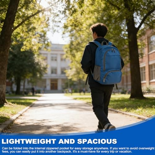 Waterproof Packable Rucksack, 30L Foldable Travel Backpack Daypack — view 5