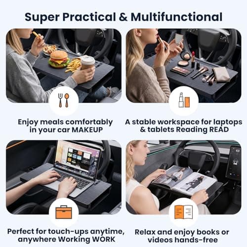Tesla Model Y 3 Steering Wheel Desk Tray Car Laptop Seat Gap Organizer — view 4
