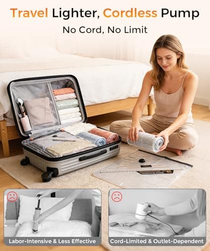AIKUSICK Vacuum Storage Bags for Travel with Electric Pump, 18 Pack — view 4