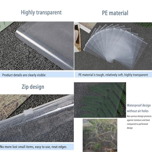 QISF 50 Pcs Reusable Ziplock Bags for Clothes,35x45cm Large Plastic Hospital Bags,Clear Seal Bag Waterproof Luggage Organiser for Clothes Garment School - Protect From Dust & Moths — view 3