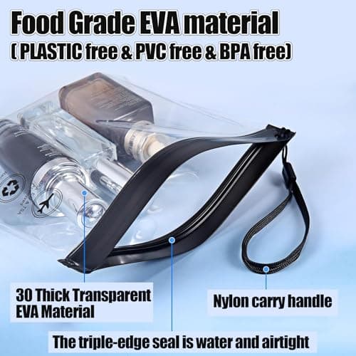 Caija-H 5pcs Clear Travel Toiletry Bag - Airport Security Liquids Bags, Airport Liquid Bag 20 x 20cm TSA Approved, Travel Accessories/Holiday Essentials Makeup Bags/HangLuggage for Men Women — view 4
