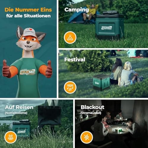 Portable Travel Loo, Folding Camping Toilet with Waste Bags & Carry Bag — view 3