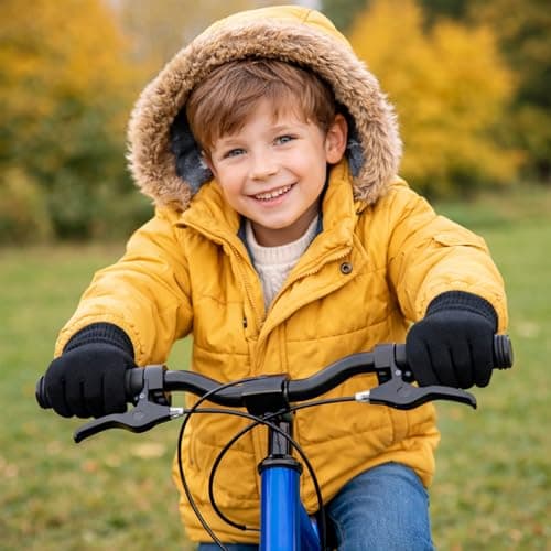 WickedFun Kids 6/12 Pairs Winter Magic Gloves, Boys & Girls Soft Warm Cozy Stretch Full Finger Knit Gloves For Cold Weather School Use, Outdoor Play, Cycling & Travel – Age 4–10, (Pack Of 6 - Black) — view 3