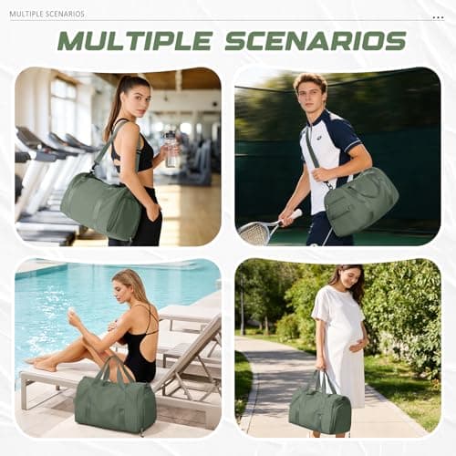 WEPLAN Gym Bag Womens Men Sports Duffle Bag Travel Duffel Bags Weekend — view 6