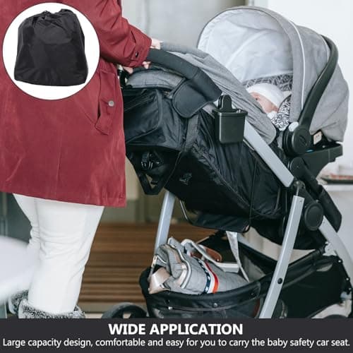 Generic Stroller Travel Storage Bag Universal Dustproof Cover for Pram, Lightweight Portable Stroller Bag for Airplane Gate Check and Outdoor Use — view 4