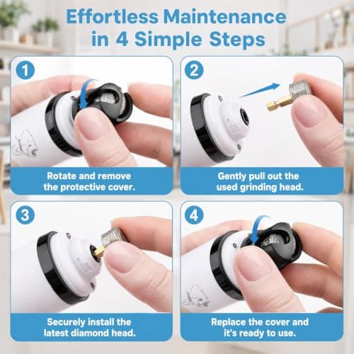 Silent Groom Pro Nail Grinder with LED Light 3-Speed and 2 Grinding Heads — view 5