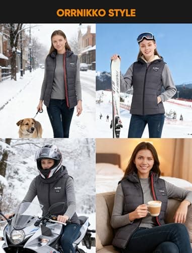 ORRNIKKO Heated Vest Women - Detachable Heated Hood, With 7.4V 16000mAh Battery Pack, Womens Heated Vest — view 2
