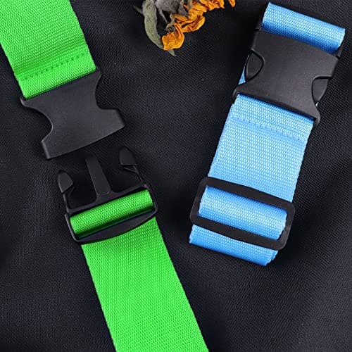 Luggage Suitcase Straps Set, Travel Accessories Thickened Luggage Belt with Quick Release Buckle, Adjustable Black Travel Luggage Straps for Suitcase Baggage (Green, 4 PCS Set) — view 3