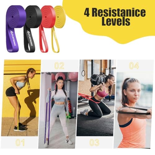 Flintronic Resistance Bands Set, 4 Different Levels Exercise Bands, Pull Up Bands Set for Men Women, Workout Bands for Home, Gym, Muscle Toning, Yoga, Stretch Mobility, Strength Training — view 6