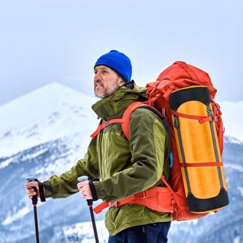 Guerity Compression Stuff Sack,Waterproof Sleeping Bag Compression Sack, 11L/18L/30L/ Outdoor Storage Bag Stuff Sack for Camping Hiking Backpack (Orange, 18 L) — view 5