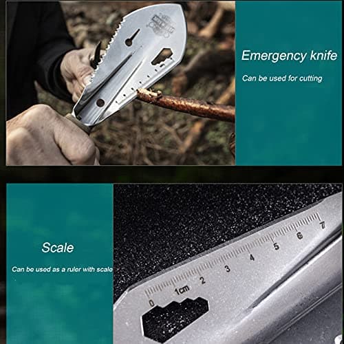 Multi Tool Survival Shovel Camping Spade Metal Scaled Hand Trowel with Paracord Handle for Outdoor Digging — view 4