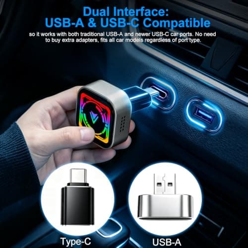 Wireless Carplay Adapter UK,2026 Upgraded for apple car play wireless adapter,Wired to Wireless CarPlay Dongle,Auto Reconnect,Mini Heat Dissipation,Fit Factory Wired CarPlay,Support iOS Android Auto — view 2