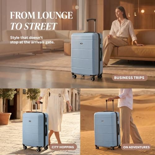 LUGG 28 Inch Jetset Suitcase Hard Shell Case 4 Wheel Travel bag Lightweight ABS Material with TSA Lock Approved for Travel with easyJet, British Airways, RyanAir, Virgin Atlantic, Emirates(75x49x29cm) — view 4