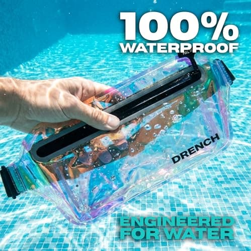 Drench Waterproof Bum Bag Iridescent – Submersible Dry Bag Waist Pouch for Swimming, Snorkeling, Kayaking – Waterproof Phone Case, Underwater Cell Phone Holder, Travel Beach Dry Bag, Waist Pack — view 3