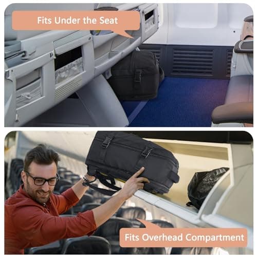 KIRFEIHT Cabin Bags 40x20x25 for Ryanair Underseat Carry-Ons Travel Backpack - Hand Luggage Backpack Cabin Bag Size 20L - Daypack School Office Bag with USB Port - Black — view 5