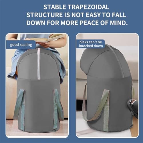 Collapsible Foot Soaking Tub, 20L Portable Foot Bath Basin for Soaking Feet, Folding Foot Spa Bucket with Lid and Handles, Travel Pedicure Footbath Bowl for Home & Camping (Blue) — view 3