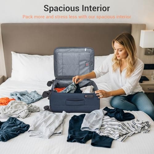 British Traveller Cabin Suitcase, Carry On Luggage with 4 Wheels — view 5