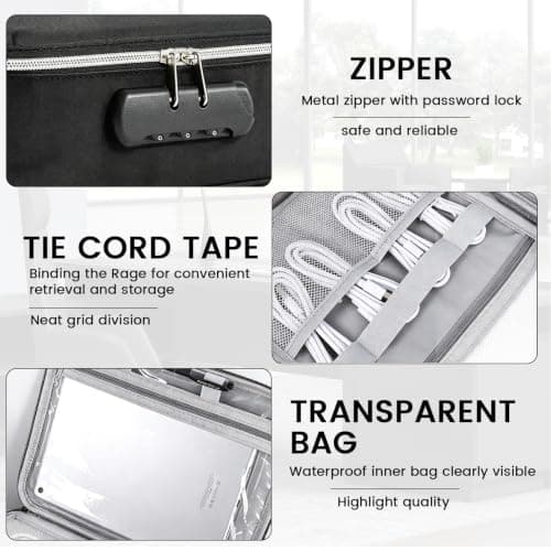 Seekjoy Double Layer Extra Large Portable Travel Cable Organiser Bag — view 4
