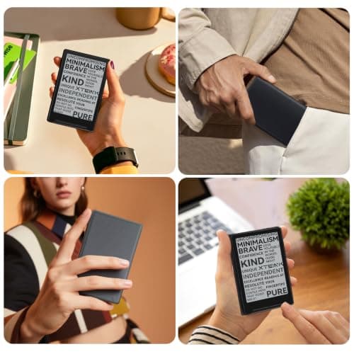 LaoShuSheng Magnetic Case for Xteink X3, Ultra-Lightweight Premium PU Leather Protective Cover with Magnetic Closure for Xteink X3 E-Reader (Rock Black) — view 6