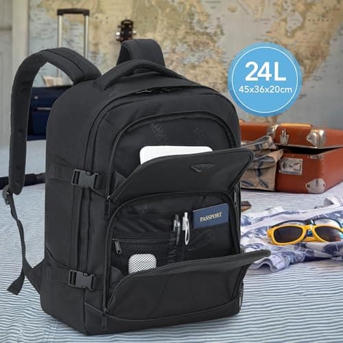 Flight Knight 45x36x20cm easyJet Free Carry On Backpack - Large 30 Liter Bag For Underseat Travelling USB Port Padded Comfortable Backpack - Carry On Luggage For easyJet, Ryanair, BA, Jet2 & More! — view 4
