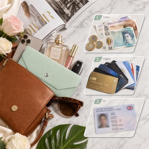 Geukmun Money Wallet- Reusable Travel Wallet for Travel and Budgeting, Money Pouch for Cash Gifts, Waterproof Budget Envelopes, Money Pouch Cash Holder (Green) — view 5