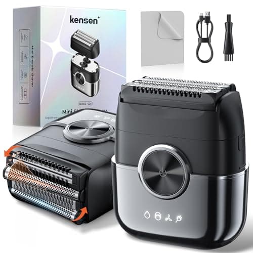 Kensen Mini Foil Shaver for Men, 4 Floating Blades, Travel Electric Razor