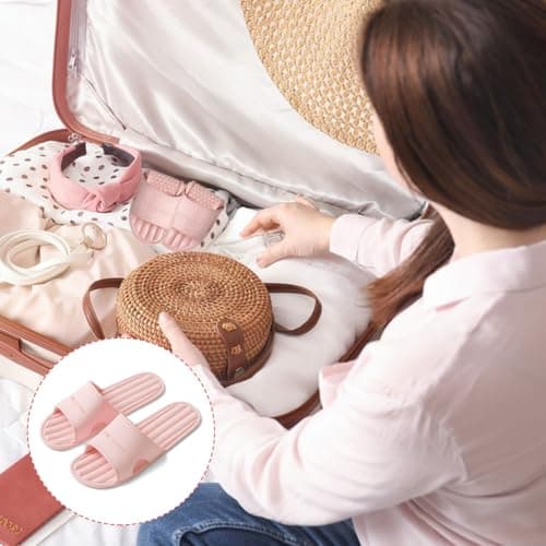 Travel Slippers for Women, Portable Foldable Slides Non-Slip Foldable Summer Sandals Shower Shoes for Hotel Spa Gym Beach (L, UK Footwear Size System, Adult, Women, Numeric Range, Medium, 5.5, 6.5) — view 3