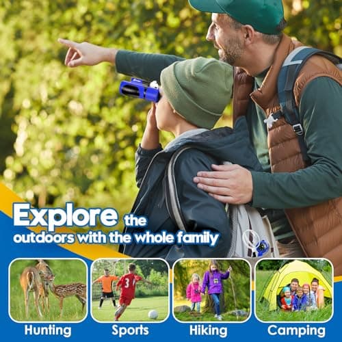 Binoculars for Kids 8x21 High-Resolution Real Optics with Magnifying Glass & Whistle Compass, Kids Binoculars for 3-12 Years Boys and Girls, Best Kids Toys for Outdoor Bird Watching, Hiking, Travel — view 4