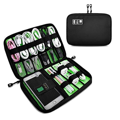 OrgaWise Travel Cable Organiser, Electronics Bag (Flat-Black)