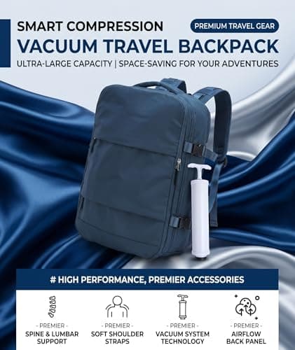 SOONHUA Travel Backpack with Vacuum Bag and Pump — view 3