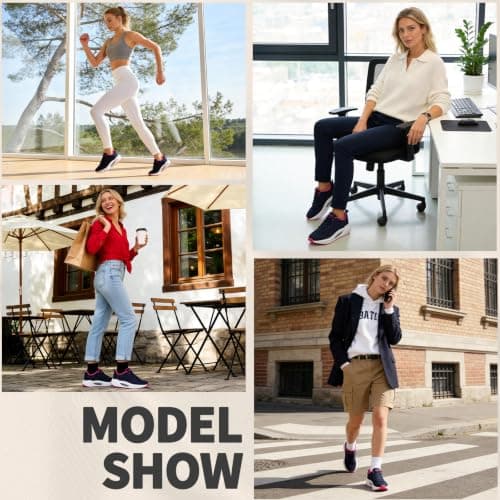 Womens Walking Trainers Orthopedic Walking Shoes Air Cushion Lightweight Walking Shoes Breathable Running Sneakers Rocker Sole Shoes Non Slip Sports Shoes Womens Gym Training Shoes — view 2