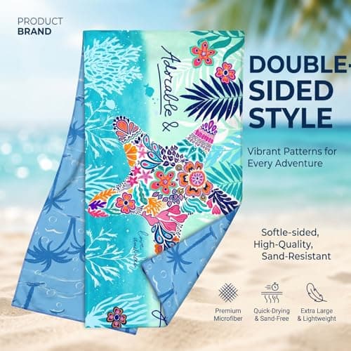 MXZWOC 2 Pack Microfibre Beach Towels, Extra Large 180 x 90 cm, Sand Free & Quick Dry Lightweight Travel Towels for Adults, Soft Absorbent Towels for Beach, Swimming, Gym & Holiday — view 2