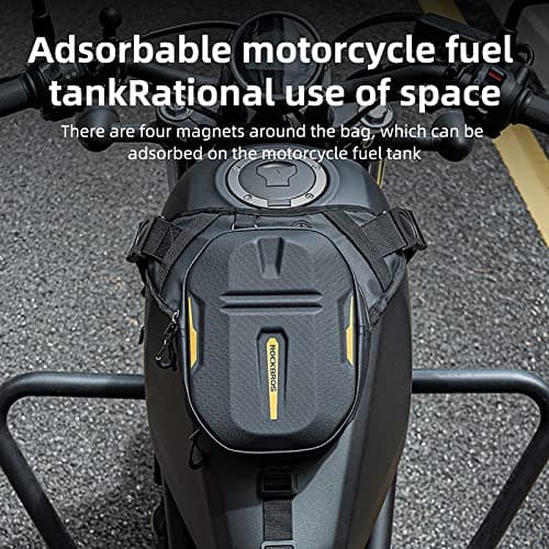 ROCKBROS Motorcycle Tank Bag Motorcycle Leg Bag Waterproof Motorbike Thigh Bag for Men Women, Black, 21 * 17 * 8.5cm — view 5