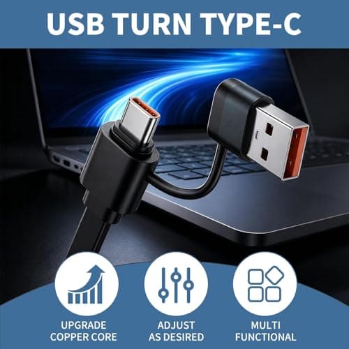 Luminor Peak 100W Multi Charger Cable USB C/A, 6 IN 1 /120CM PD 6A Fast Charging Retractable Phone Charger Charging Cables for iPhone USB C Type C Cord for Multiple Devices Travel Office Home Car Use — view 4