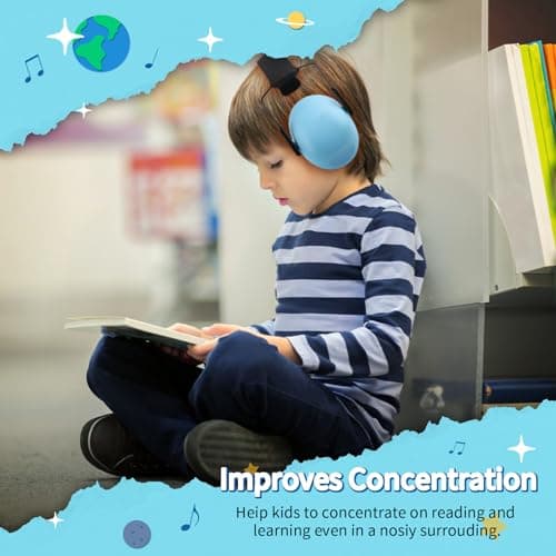 Elecoman 12 Pack Kids Noise Cancelling Headphones, 27dB Safety Hearing Protection For Kids Toddlers, Adjustable Ear Muffs In Light Blue, Green, Orange, Silver, Black, Pink — view 6