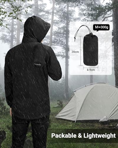 Outdoor Ventures Men's Waterproof Jackets Lightweight Windproof Raincoat — view 5