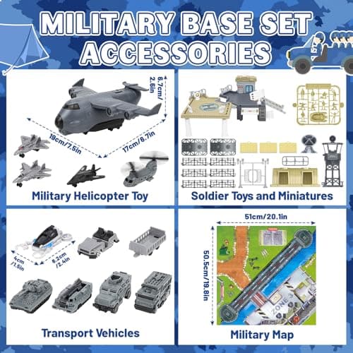 deAO Military Base Army Toys Set with Toy Soldiers & Play Map for Kids 3+ — view 5