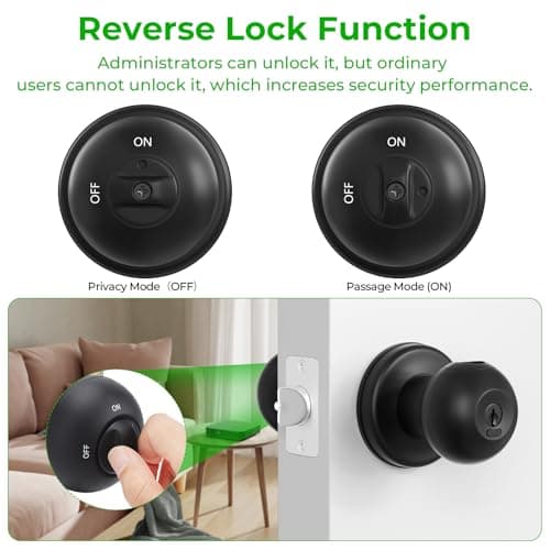 FITNATE Biometric Door Lock, Rechargeable Fingerprint Lock with Key — view 5