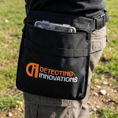 Detecting Innovations Finds Pouch for Metal Detecting – Durable, Adjustable Waist Bag with Deep Zippered Compartment and Tool Attachment — view 4