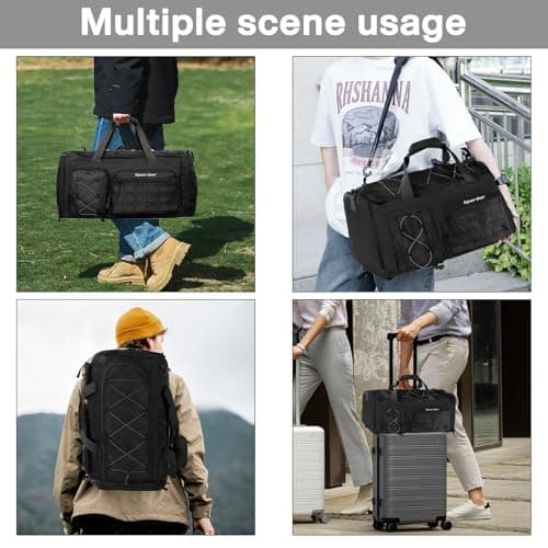 Spardar 4‑in‑1 Gym Bag, 35L Large Sports Duffle Backpack for Men Women, with 6 Shoe Storage Bags, Waterproof Travel Weekend Bag with Wet Dry Pocket & Separate Shoe Compartment, Cabin Carry On Luggage — view 6