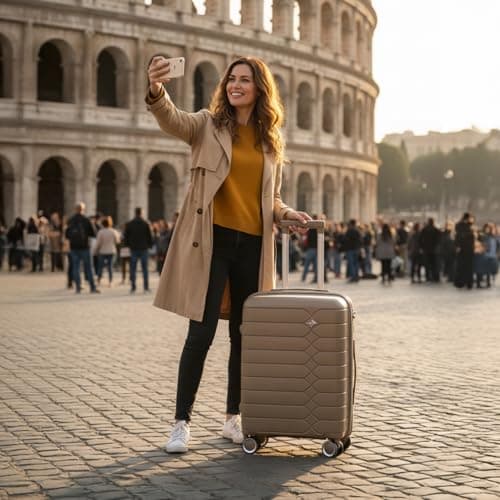 Tavoxda Cabin Suitcase Lightweight PP Hard Shell 20 Inch Carry-On Luggage — view 2
