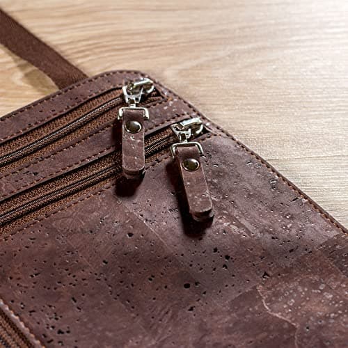 Corkor Cork Travel Neck Wallet - Vegan Slim Passport Holder RFID Blocking Travel Pouch to Protect Cash, Credit Cards and Travel Documents, Brown, Neck Wallet — view 4
