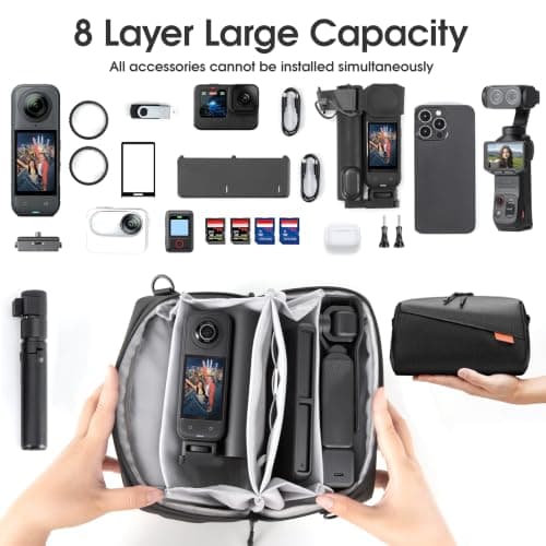 Carrying Bag Travel Case for Insta 360 Luna Go Ultra X5 X4 Air Accessories — view 2